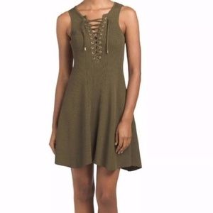 Torn by Ronny Kobo in Olive Green Dress